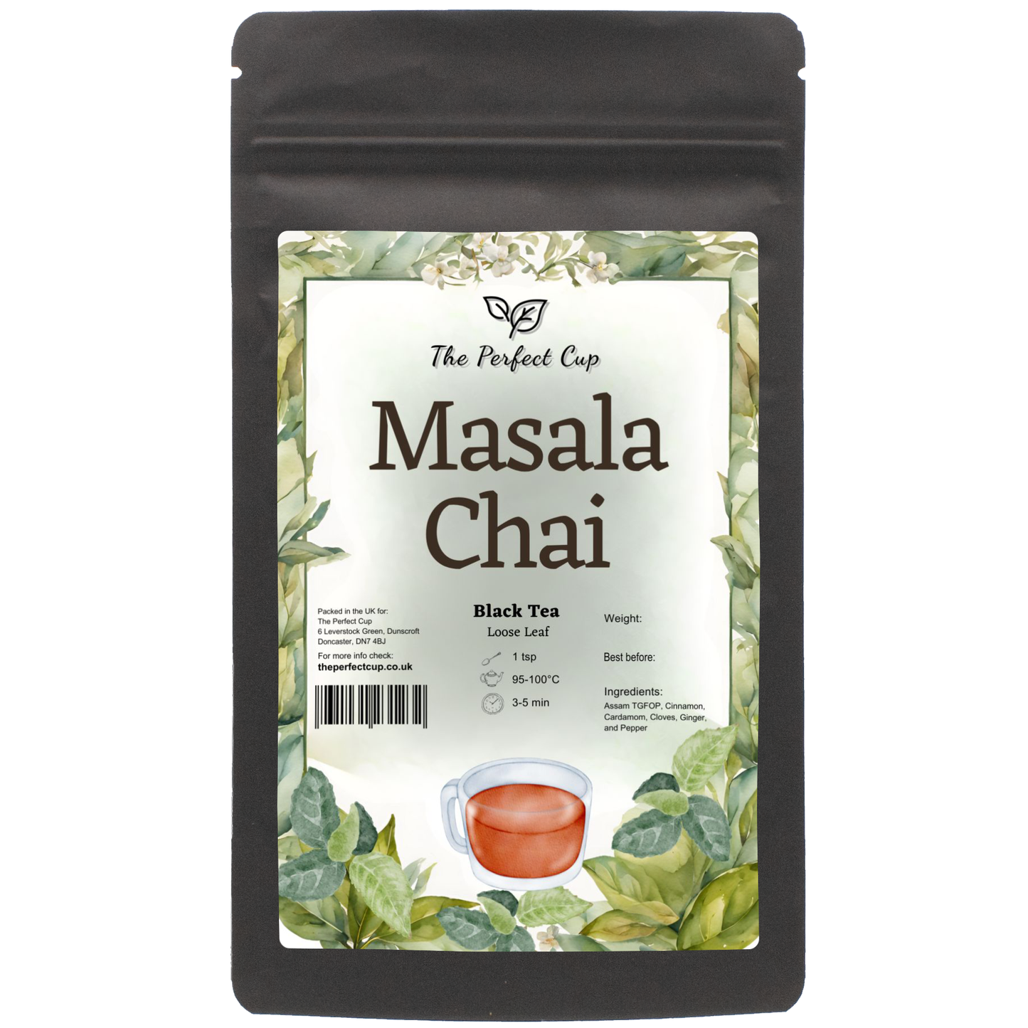Masala Chai - Supreme Quality Blend of Loose Leaf Black Tea and Spices