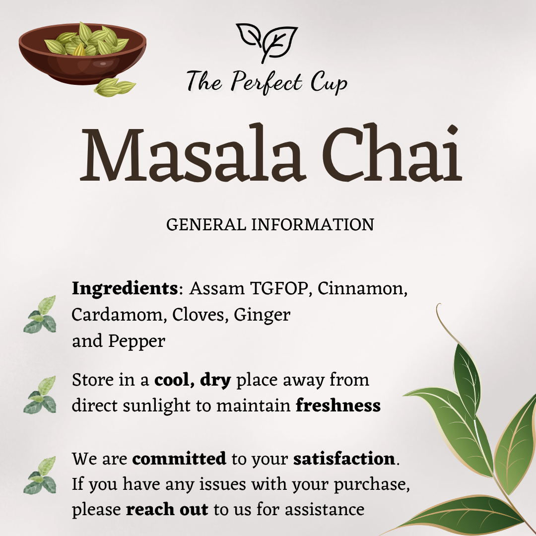 Masala Chai - Supreme Quality Blend of Loose Leaf Black Tea and Spices