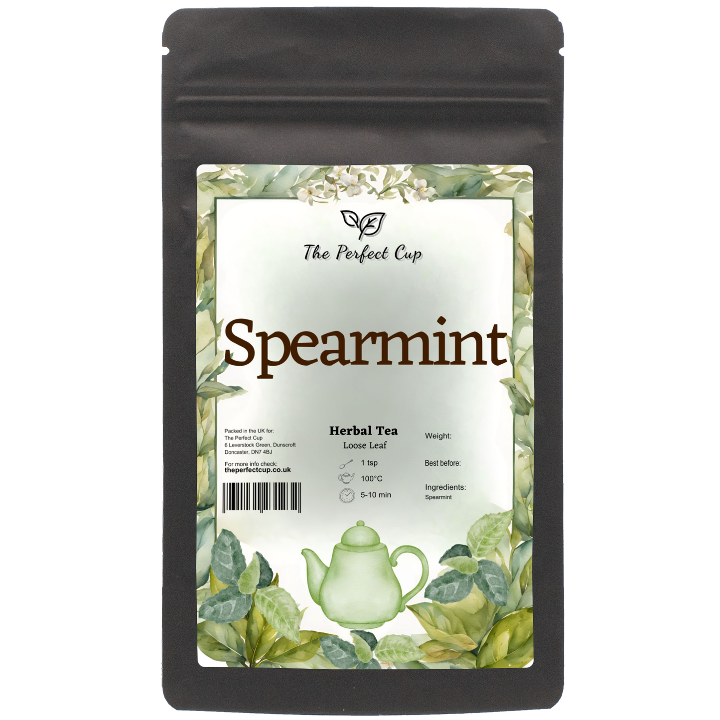Spearmint - Loose Leaf Herbal Tea - Fine Grade Mint Leaves