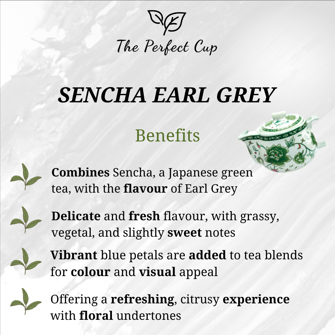Sencha Earl Grey Blue - Loose Leaf Green Tea