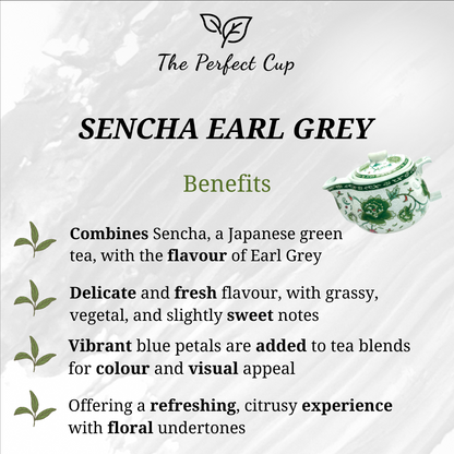 Sencha Earl Grey Blue - Loose Leaf Green Tea