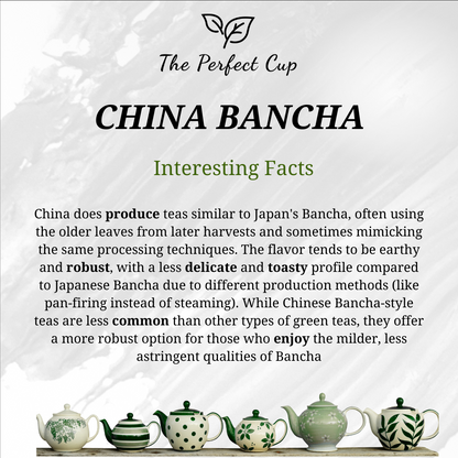 China Bancha Japan Style Organic - GreenLoose Leaf Tea