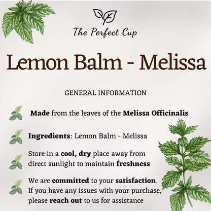 Melissa - Lemon Balm - Loose Leaf Herbal Tea