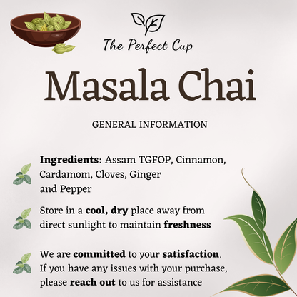 Masala Chai - Supreme Quality Blend of Loose Leaf Black Tea and Spices