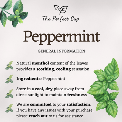 Peppermint - Loose Leaf Herbal Tea - The Highest Quality Mint Leaves